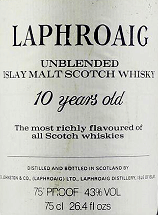 Bottles of Laphroaig like this unblended 10 Year Old are very commercial and can make £1000's in some instances.  Be on the look out for any bottles at 75cl or 26 2/3fl ozs as these are especially sought after.