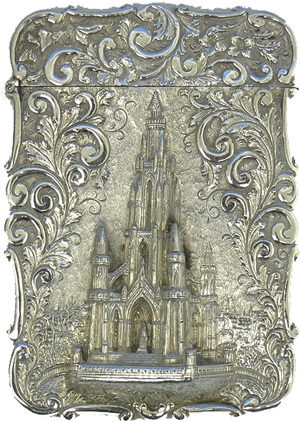 a castle top silver card case