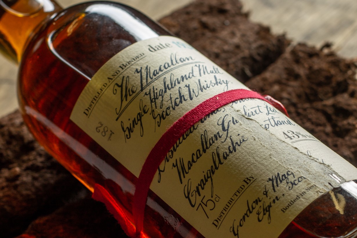 The value of a bottle of whisky is dependent on a number of factors, including condition. The damage to the label on this bottle does impact its market value. Photo: Mark Littler LTD
